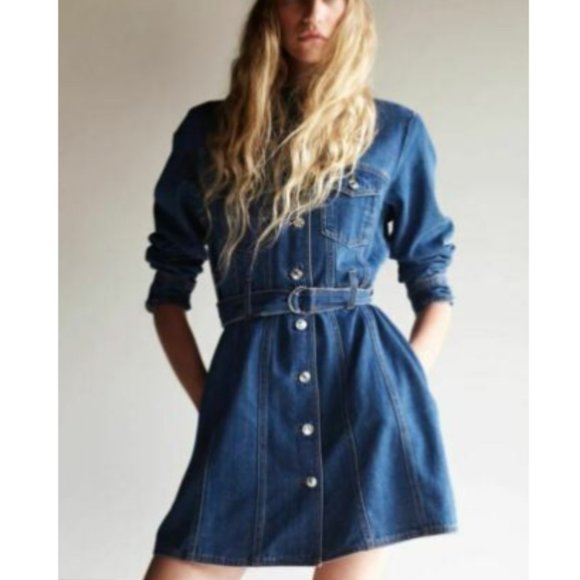 Zara long sleeve belted dress - Picture 1 of 5